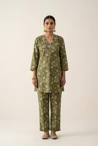 Olive Grove Abstract Crossover Co-ord Set
