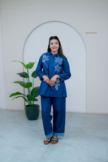 Indigo Bloom Denim Co-ord Set