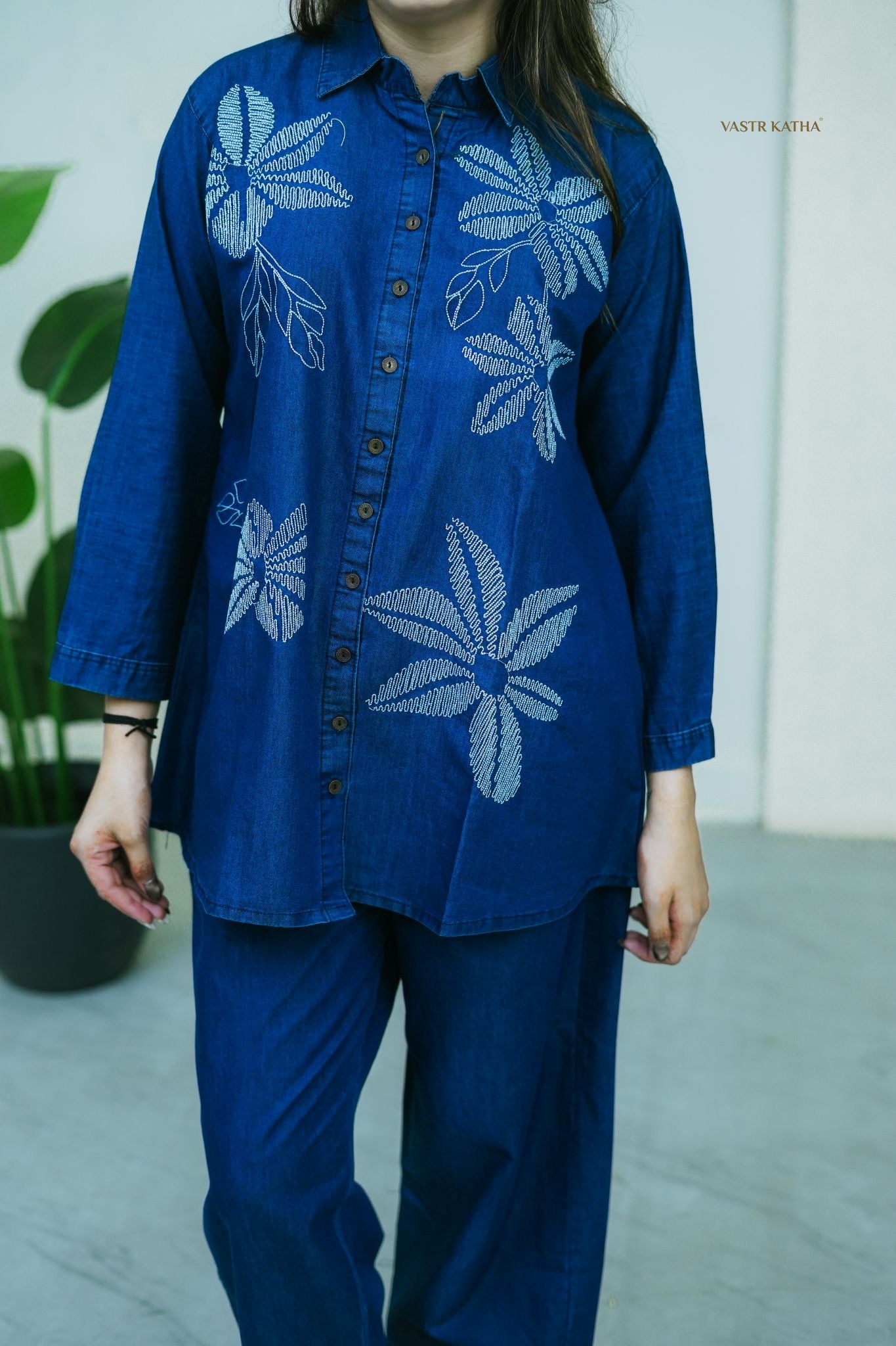 Indigo Bloom Denim Co-ord Set