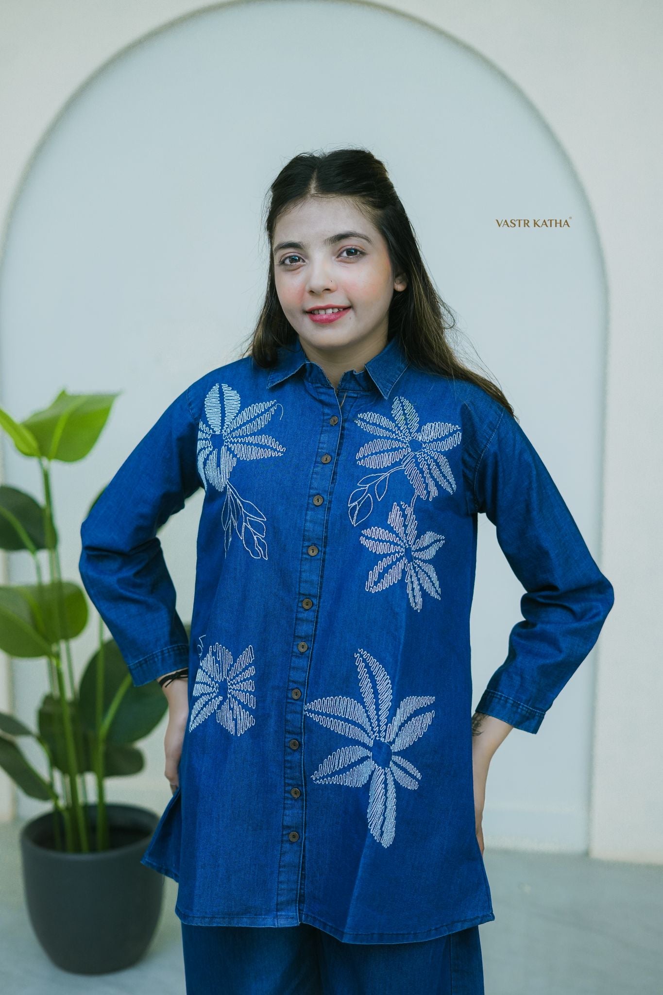 Indigo Bloom Denim Co-ord Set
