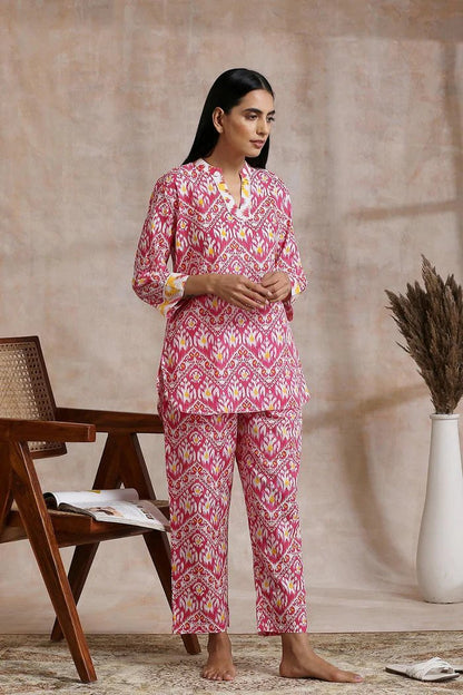 🌸 Pink Ikat Print Co-Ord Set