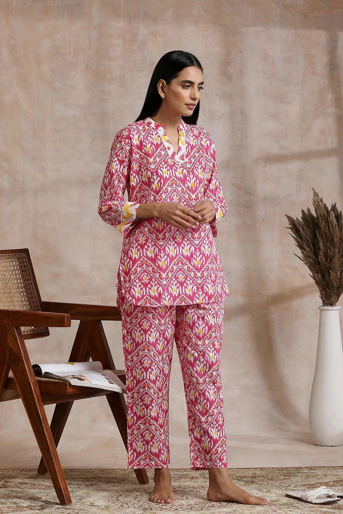 🌸 Pink Ikat Print Co-Ord Set
