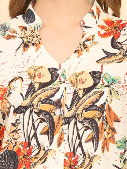 🌿 Tropical Print Relaxed Shirt