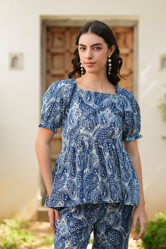 💙 Blue Paisley Print Co-Ord Set