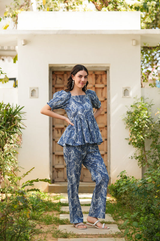 💙 Blue Paisley Print Co-Ord Set