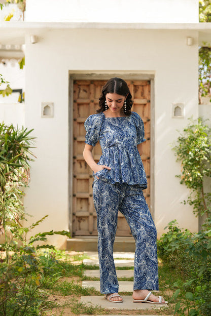 💙 Blue Paisley Print Co-Ord Set