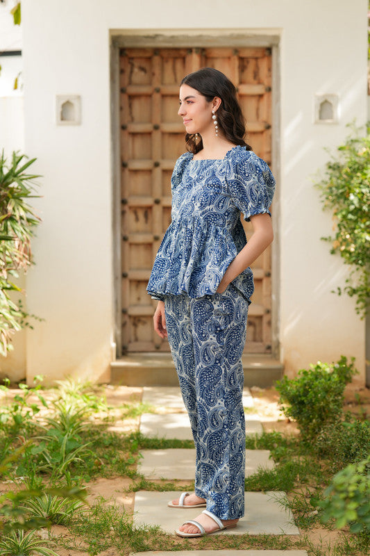 💙 Blue Paisley Print Co-Ord Set