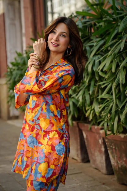 Fiery Bloom Co-ord Set – Sunset Garden Edit 🔥🌺