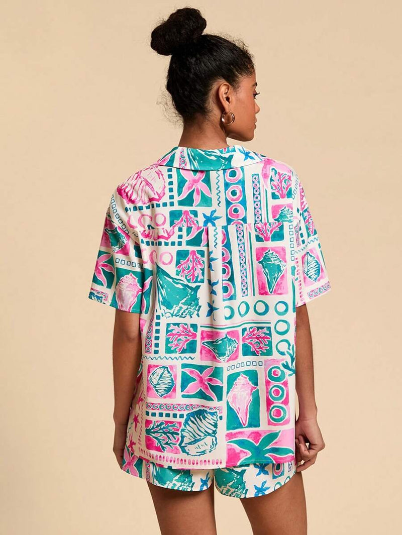 Tropical Silk-Inspired Co-Ord Set 🌴✨