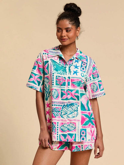 Tropical Silk-Inspired Co-Ord Set 🌴✨