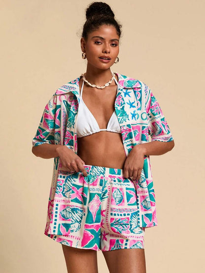 Tropical Silk-Inspired Co-Ord Set 🌴✨