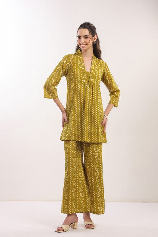 Mustard Ikat Co-Ord Set 🍷✨