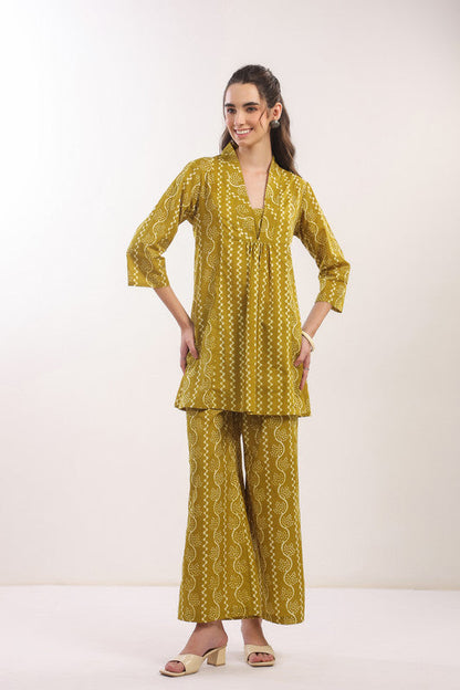 Mustard Ikat Co-Ord Set 🍷✨