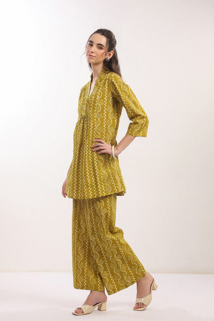 Mustard Ikat Co-Ord Set 🍷✨
