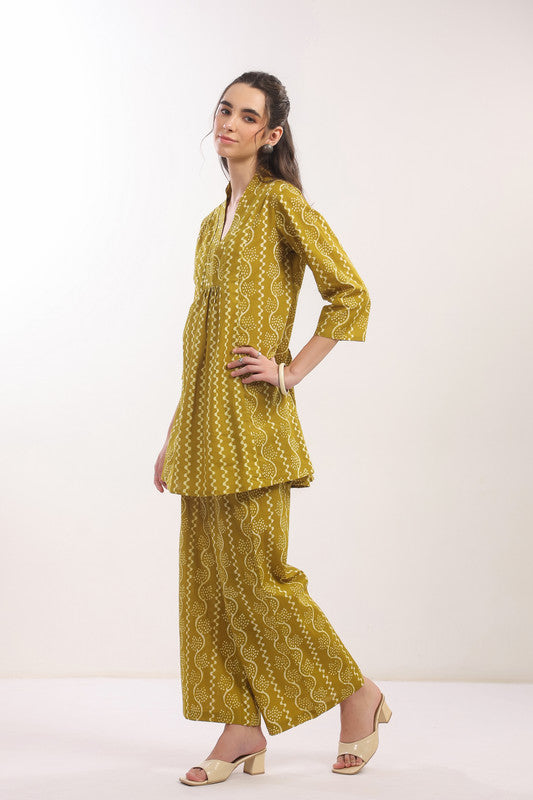Mustard Ikat Co-Ord Set 🍷✨