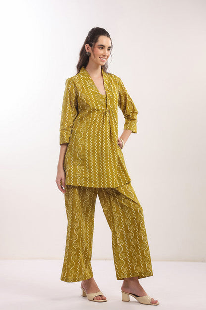 Mustard Ikat Co-Ord Set 🍷✨