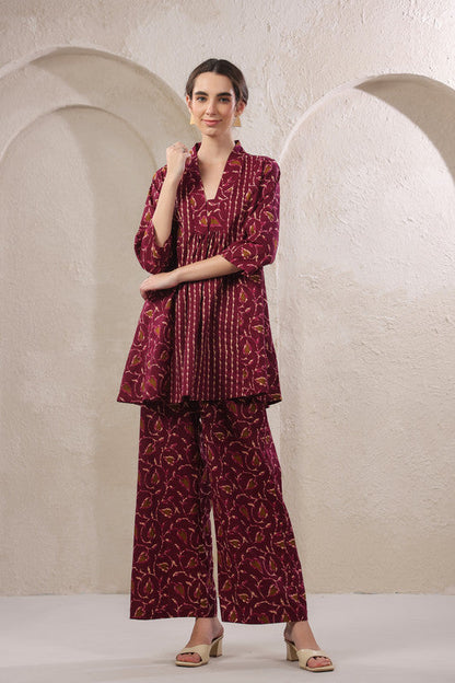 Wine Ikat Co-Ord Set 🍷✨