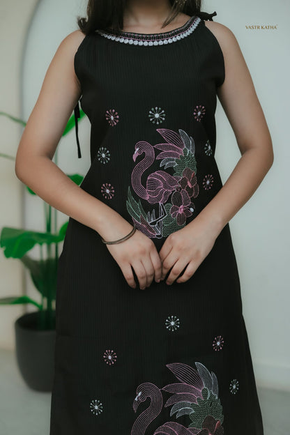 Midnight Elegance Embroidered Kurta Set