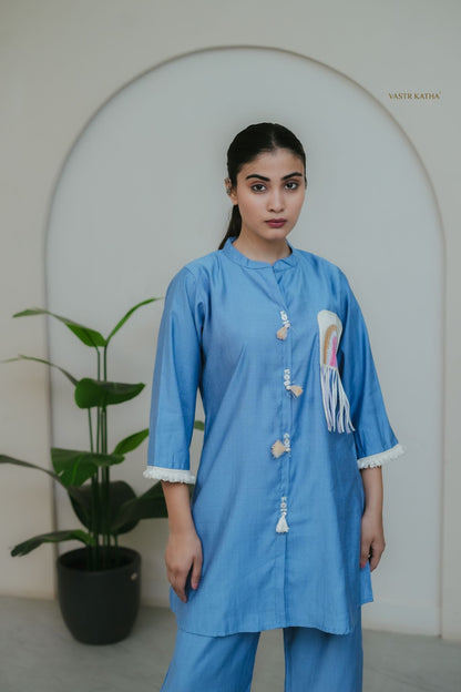 Cerulean Tassel Co-ord Set