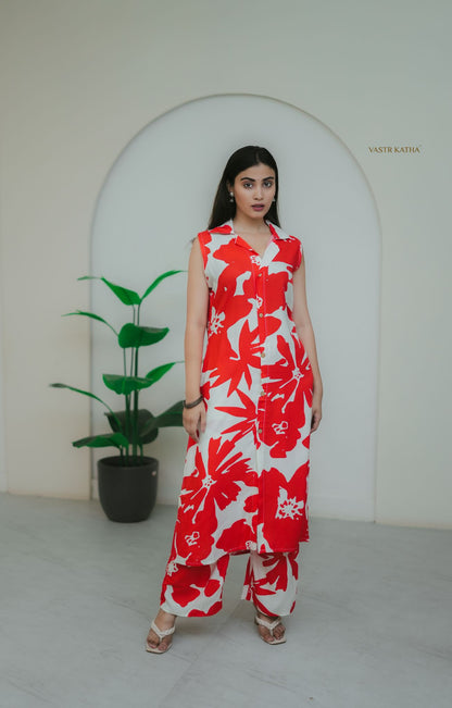 Vermilion Floral Co-ord Set
