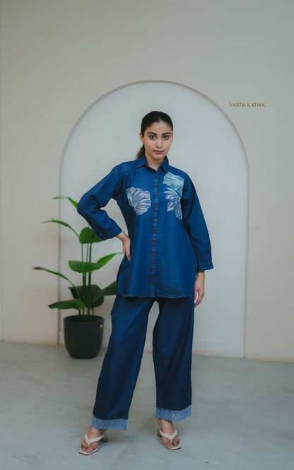 Embroidered Denim Co-ord Set