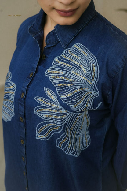 Embroidered Denim Co-ord Set