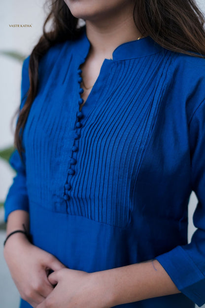 Royal Blue Straight Kurti