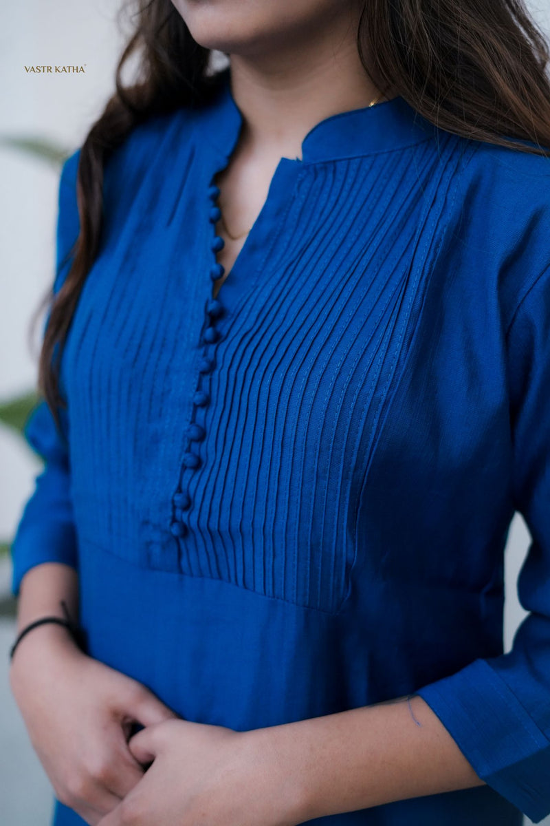 Royal Blue Straight Kurti