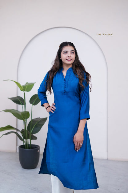 Royal Blue Straight Kurti